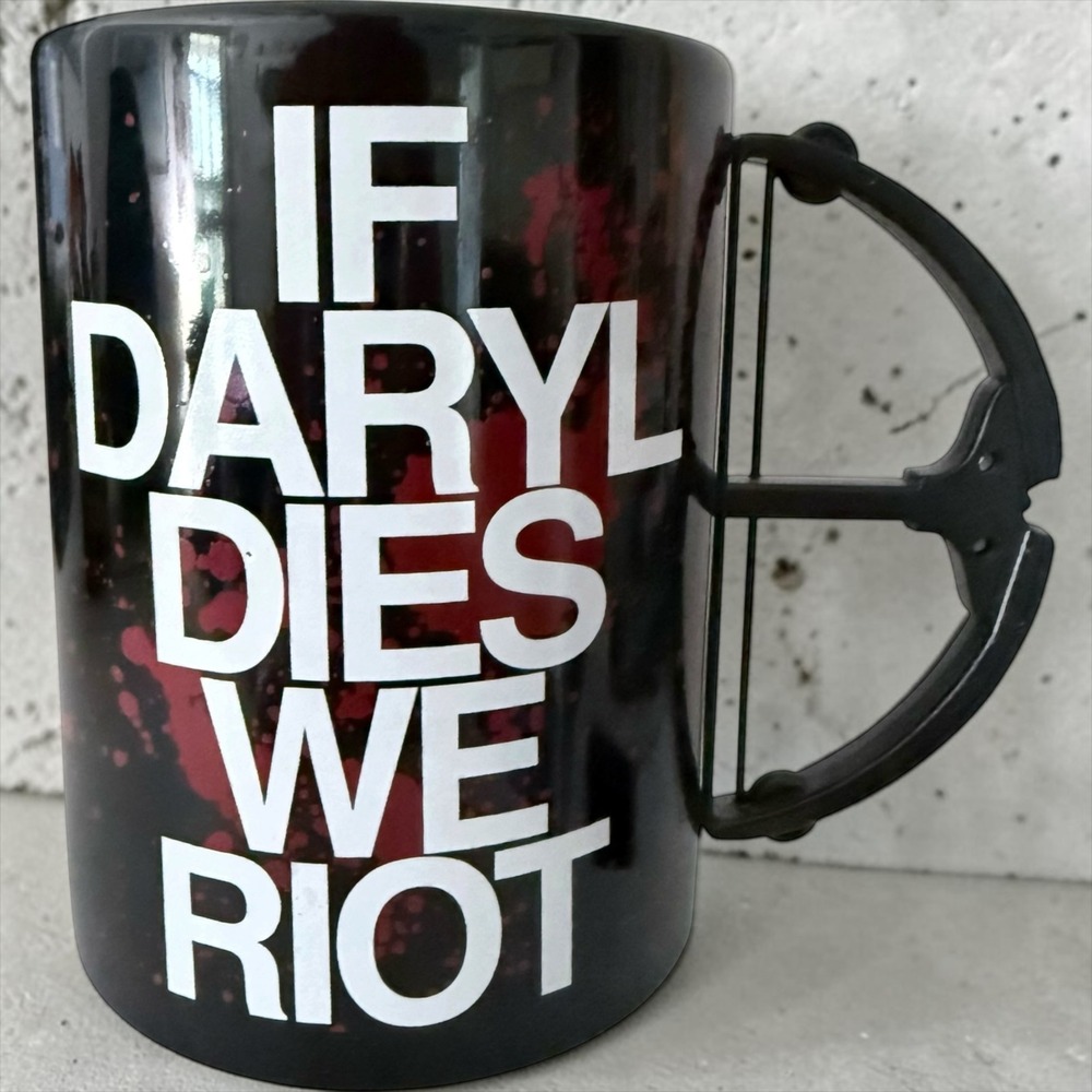 The Walking Dead Daryl Dixon‎ Mug Unisex Large Black Excellent Crossbow Handle